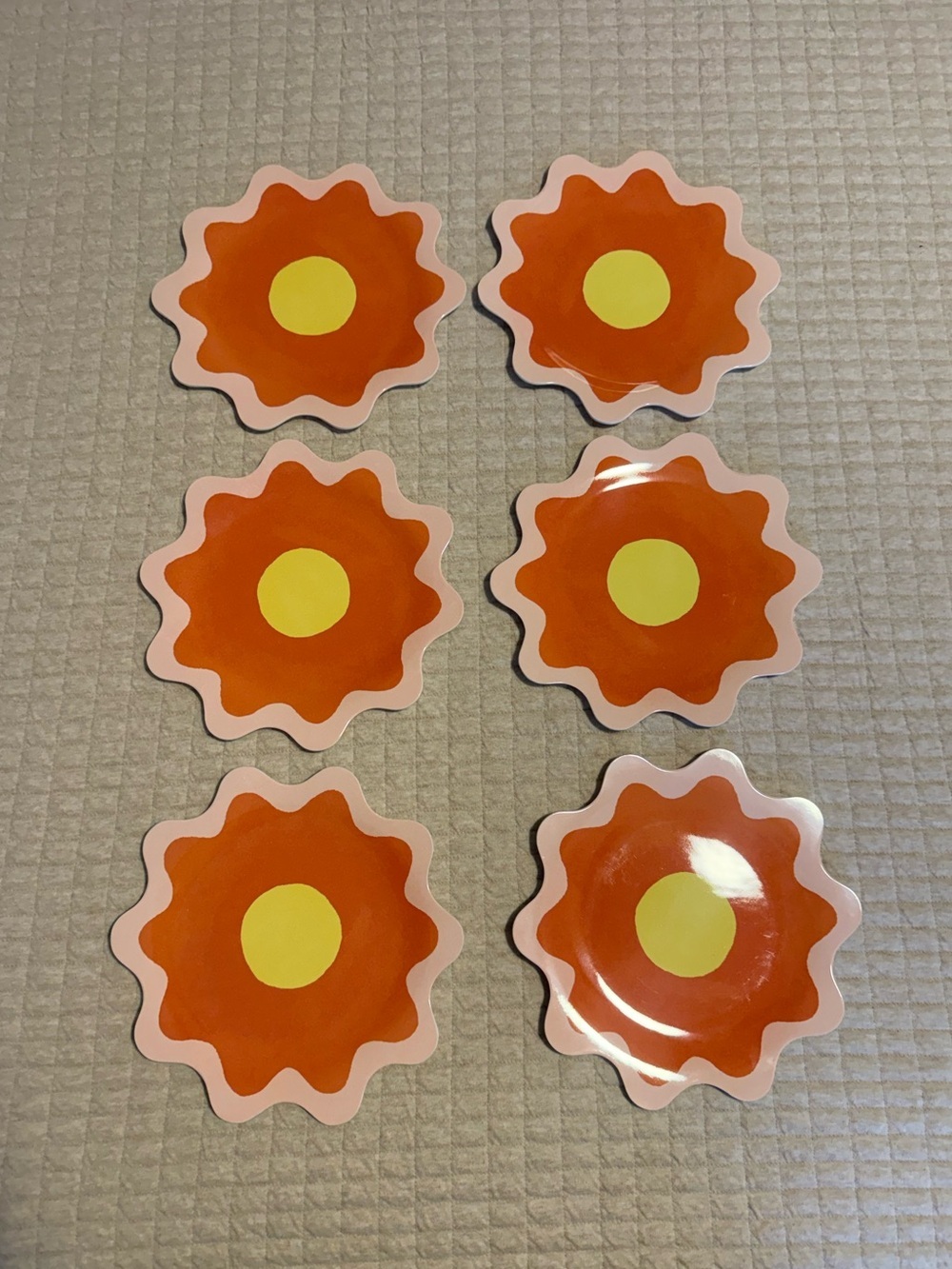 NEW 9" Target Melamine Figural Flower Dinner Room Essentials Plate Set of 6
